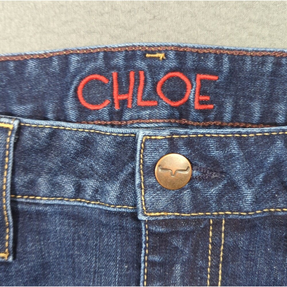 Kimes Ranch Chloe Mid Rise Flare Bootcut Jeans Women's 0x34 Blue Western Denim